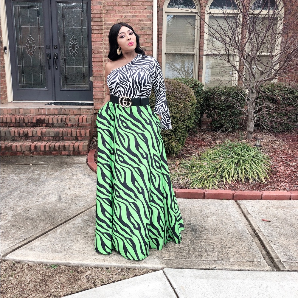 N by Nancy One Shoulder Print Dress